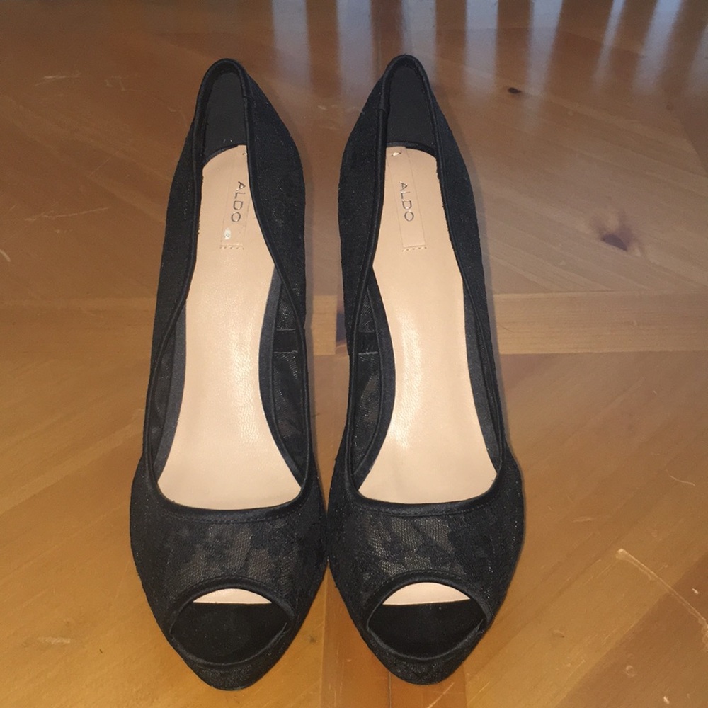 Aldo Black Lace Heels
